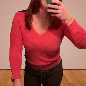 Zara Knit Coral Cropped Sweater